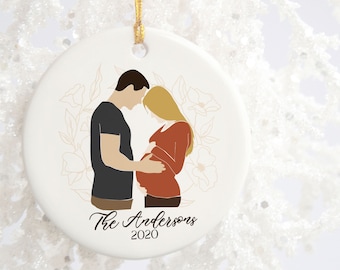 Pregnancy Christmas Ornament, Expecting Parents Christmas Ornament, Pregnancy Keepsake, Pregnant Couple Ornament, Gift For Expecting Mom