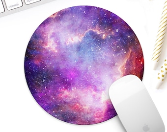Colorful Galaxy Mouse Pad, Cosmic Watercolor Nebula Mousepad, Outer Space Mouse Mat Office Decor Desk Accessory, New Job Gift, Coworker Gift