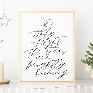 O Holy Night Print, Printable Christmas Decor, Hymn Christmas Print ...