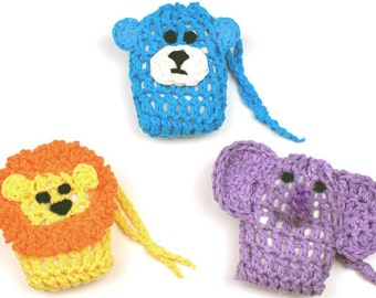 Animal Soap Savers - PDF Crochet Pattern - Instant Download