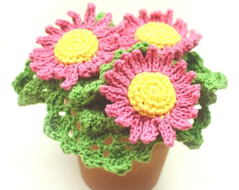 Pot of Daisy Scrubbies - PDF Crochet Pattern - Instant Download