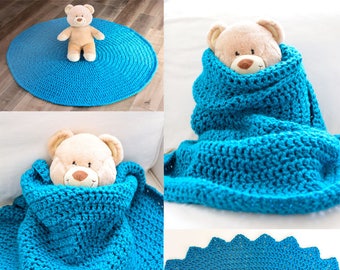 Quick Circle Baby Blanket - PDF Crochet Pattern - Instant Download