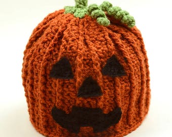 Jack O' Lantern Hat - 5 Sizes - PDF Crochet Pattern - Instant Download