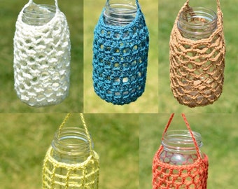 Mason Jar Hangers - PDF Crochet Pattern - Instant Download