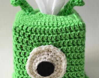 Alien Tissue Box Cover - PDF Crochet Pattern - Instant Download