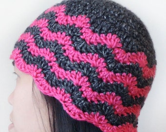 Chevron Beanie - 5 Sizes - PDF Crochet Pattern - Instant Download