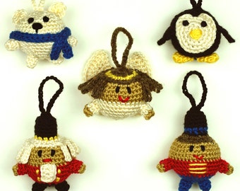 Christmas Character Ball Ornaments - Set #2 - PDF Crochet Pattern - Instant Download