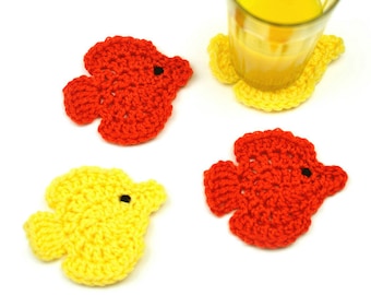 Fish Coasters - PDF Crochet Pattern - Instant Download