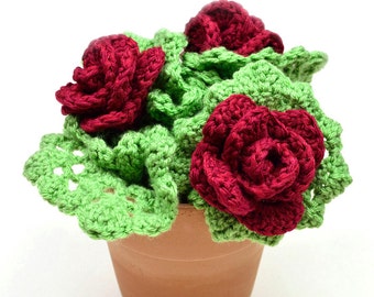 Rose Bush Scrubbie Set - PDF Crochet Pattern - Instant Download