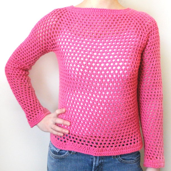 Classic Mesh Sweater - 9 Sizes - PDF Crochet Pattern - Instant Download
