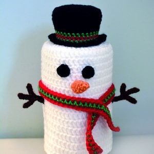 Snowman Toilet Paper Roll Cover - PDF Crochet Pattern - Instant Download