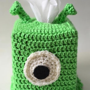 Alien Tissue Box Cover - PDF Crochet Pattern - Instant Download