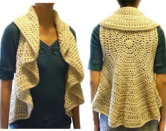 Circular Vest (9 Sizes) - PDF Crochet Pattern - Instant Download