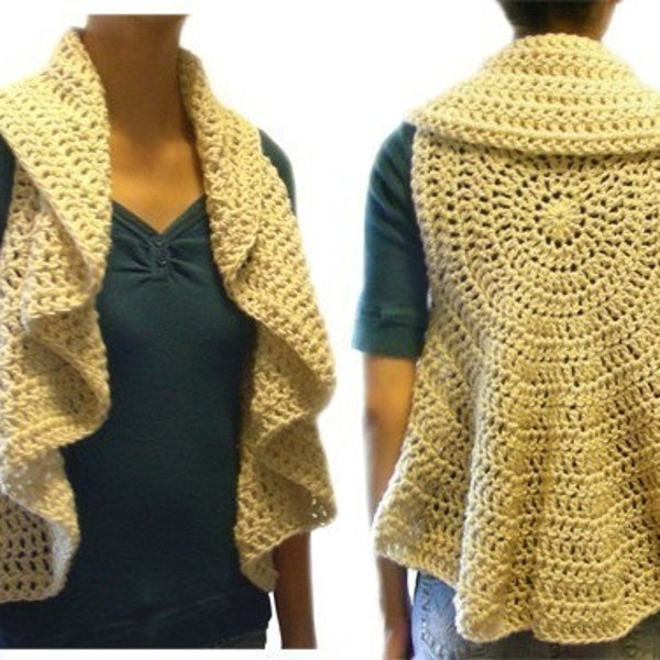 Circular Vest (9 Sizes) - PDF Crochet Pattern - Instant Download