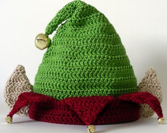 Elf Hat  (5 Sizes)  - PDF Crochet Pattern - Instant Download