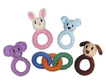 Baby Ring and Rattle Toys - PDF Crochet Pattern - Instant Download