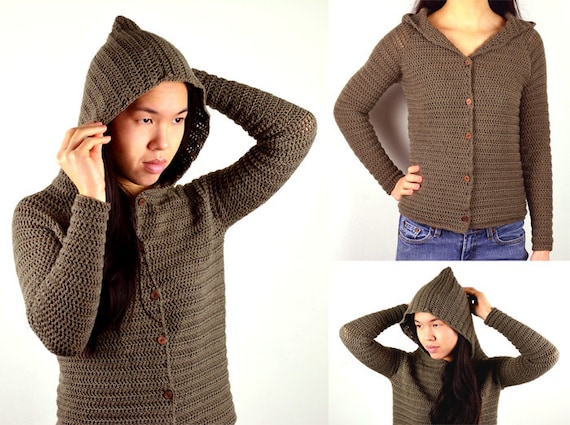 hooded cardigan sweater