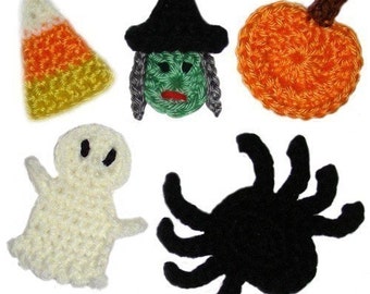 Halloween Appliques - PDF Crochet Pattern - Instant Download