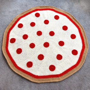 Pepperoni Pizza Blanket - PDF Crochet Pattern - Instant Download