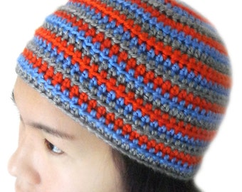 Unisex Striped Beanie - 5 Sizes - PDF Crochet Pattern - Instant Download