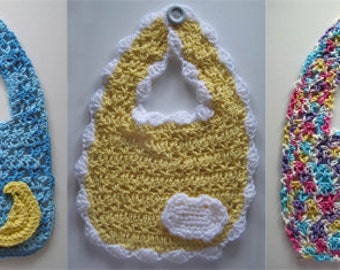 Summer Skies Baby Bibs - PDF Crochet Pattern - Instant Download