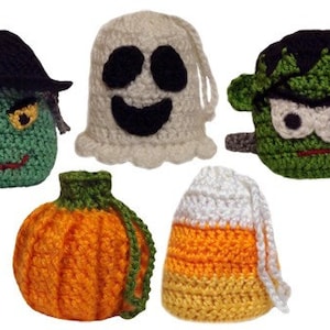 5 Halloween Goodie Bags - PDF Crochet Pattern - Instant Download