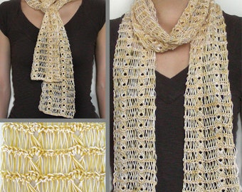 Broomstick Lace Summer Scarf - PDF Crochet Pattern - Instant Download