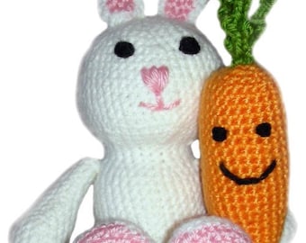 Amigurumi Bunny Rabbit with Carrot - PDF Crochet Pattern - Instant Download