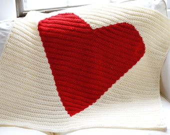 Big Heart Blanket - PDF Crochet Pattern - Instant Download