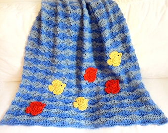 Fish in Ocean Afghan - PDF Crochet Pattern - Instant Download