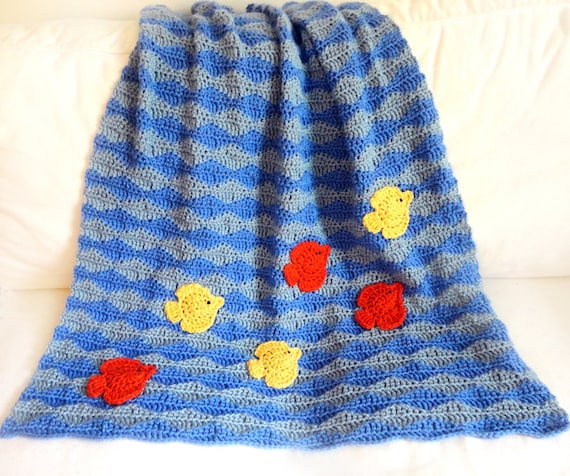 Fish in Ocean Afghan PDF Crochet Pattern Instant Download