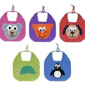 Animal Baby Bibs - PDF Crochet Pattern - Instant Download