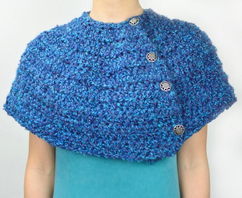 Warm Winter Capelet 9 Sizes PDF Crochet Pattern Instant Download image 1