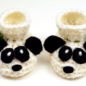 Baby Panda Booties - 3 Sizes - PDF Crochet Pattern - Instant Download