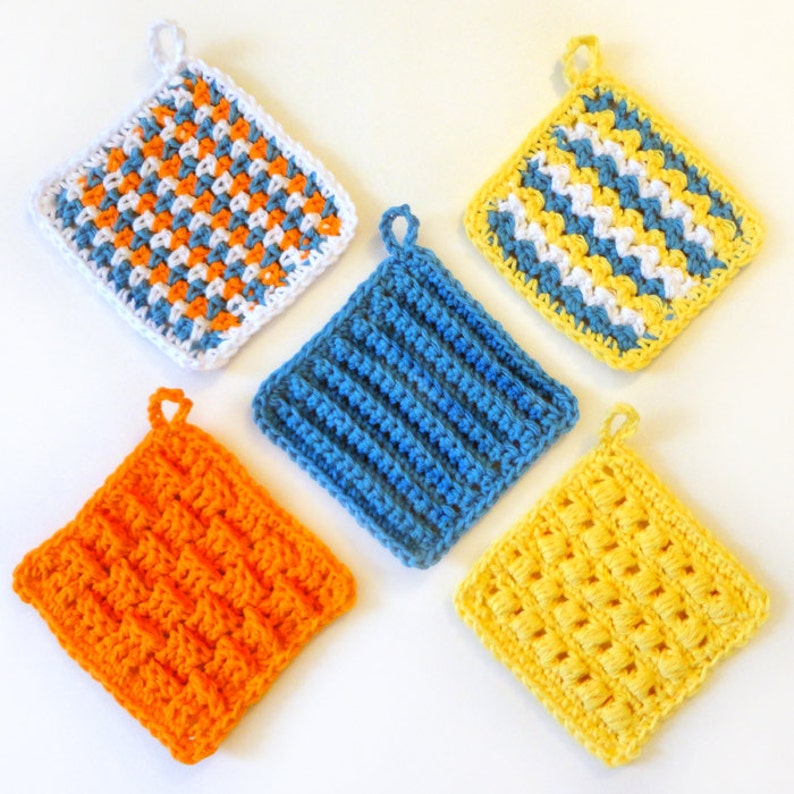 Square Scrubbie Set PDF Crochet Pattern Instant Download Etsy