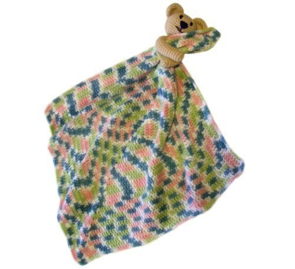 Security Blanket With Teddy Bear PDF Crochet Pattern Etsy