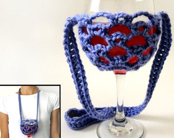 Lanyard Wine Glass Holder - PDF Crochet Pattern - Instant Download