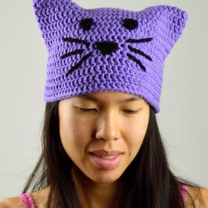 Kitty Cat Hat - 5 Sizes - PDF Crochet Pattern - Instant Download image 2