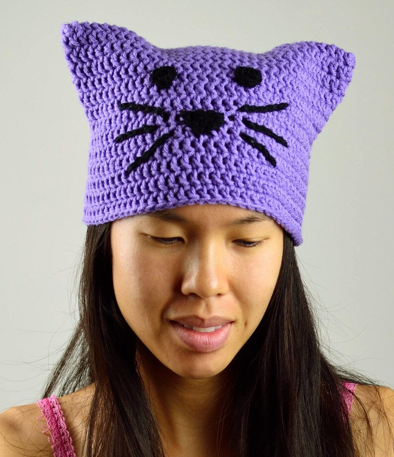 Kitty Cat Hat 5 Sizes PDF Crochet Pattern Instant Etsy