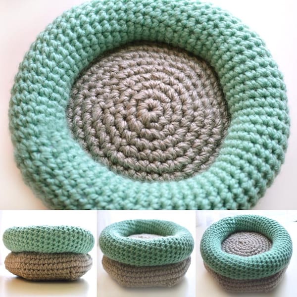 Cushioned Cat Bed - PDF Crochet Pattern - Instant Download