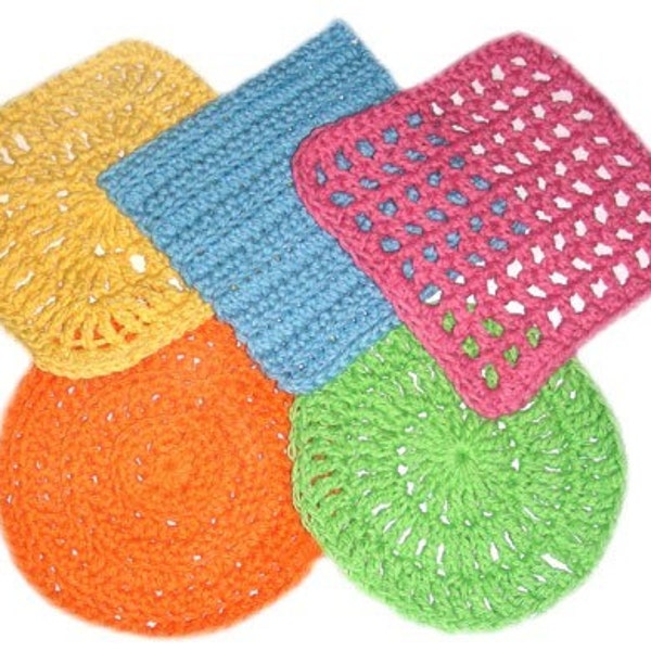 5 Absolutely Fast Dishcloths - PDF Crochet Pattern - Instant Download