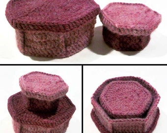 Hexagonal Nesting Boxes - PDF Crochet Pattern - Instant Download