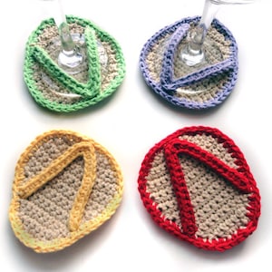 Flip Flop Coasters - PDF Crochet Pattern - Instant Download