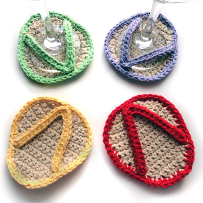 Flip Flop Coasters PDF Crochet Pattern Instant Download image 1