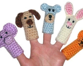 Animal Finger Puppets - PDF Crochet Pattern - Instant Download