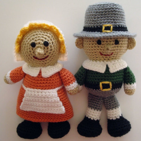 Peter and Patty the Pilgrims - PDF Crochet Pattern - Instant Download