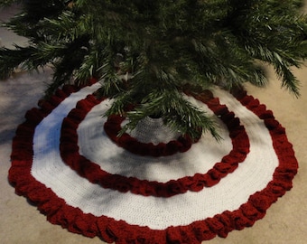 Ruffle Christmas Tree Skirt - PDF Crochet Pattern - Instant Download