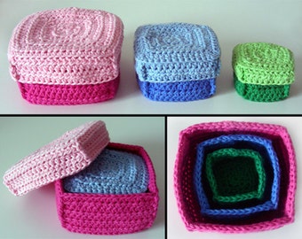 3 Box Set - PDF Crochet Pattern - Instant Download