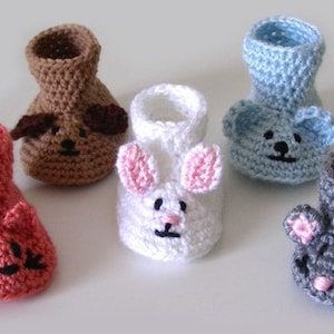 Animal Baby Booties - PDF Crochet Pattern - Instant Download