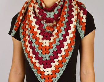 Granny Triangle Scarf - PDF Crochet Pattern - Instant Download